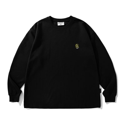 LUSHISI锚定主题混纺舒适透气潮流运动通勤日常棉感针织长袖t恤男