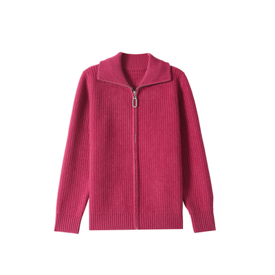 恒源祥纯羊毛针织开衫毛衣外套女