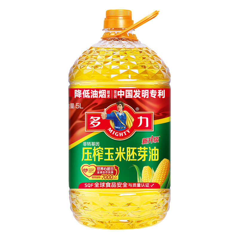 多力压榨一级玉米胚芽油5L家用玉米油