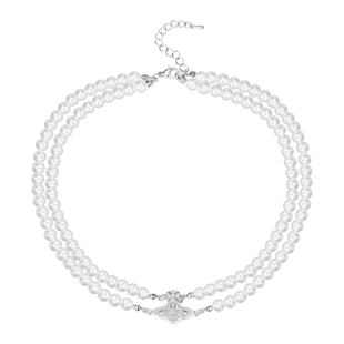 【蜜桃茶】甜欲教主 双层土星珍珠项链轻奢小众choker颈链配饰女