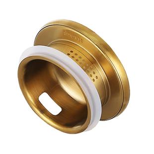 金色不锈钢盖子高硼玻璃冷水壶配件钢盖带过滤孔中式304凉水壶盖