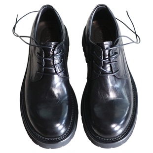 轻量化！轻奢感！手抓纹头层黄牛皮！4.5厘米轻便舒适厚底皮鞋男