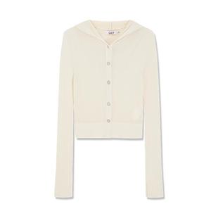 【商场同款】LILY夏新款女装设计感休闲连帽复古收腰针织开衫