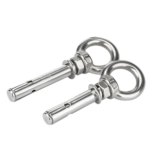 304不锈钢吊环膨胀螺丝带圈挂钩加长拉爆带环膨胀螺栓M6M8M10M12