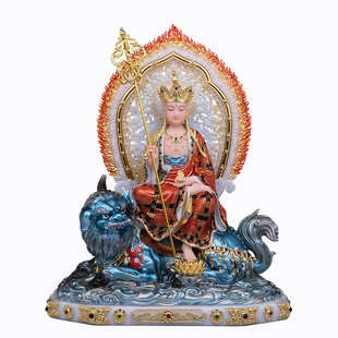 带骑地藏王佛像佛堂供奉大背光谛听地藏王菩萨家用礼佛摆件中式
