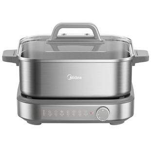 美的电热火锅0涂层不锈钢家用分体式7L升大容量电煮锅2025年新款