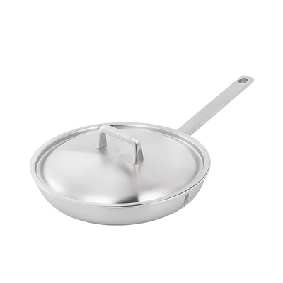 莱德斯316L不锈钢平底煎锅玉子烧煎锅无涂层少油烟家用牛排煎炒锅