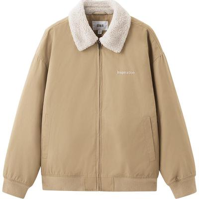 森马绣花棉服宽松复古夹克外套男