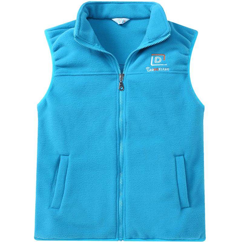 儿童摇粒绒马甲男童抓绒背心外套中大童春秋坎肩女童薄款休闲上衣
