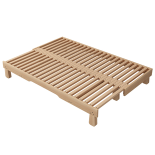 榉木蒙氏儿童地台床卧室实木榻榻米抽拉床小户型可伸缩地板床定制