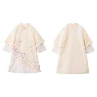 童锣湾汉服女童秋款2026新款国风女宝宝旗袍儿童新中式中秋连衣裙