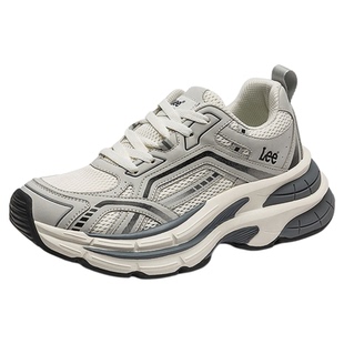 Lee官方老爹鞋男2026新款厚底时尚透气休闲运动鞋子增高网面男鞋