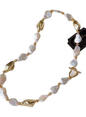 天然异形巴洛克风珍珠项链女