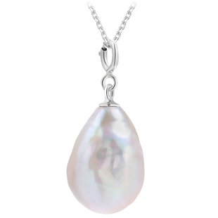 黛米珠宝 清风舞 11-12mm巴洛克珍珠项链单颗大珍珠吊坠颈链SSSH