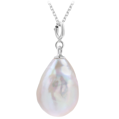 黛米珠宝 清风舞 10-11mm巴洛克珍珠项链单颗大珍珠吊坠颈链SSSH