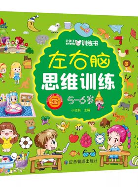 4册儿童左右脑全脑开发思维训练书2-3-4-5到6岁幼儿大脑智力开发专注力训练幼儿园小中大班益智书籍宝宝启蒙早教书逻辑游戏认知