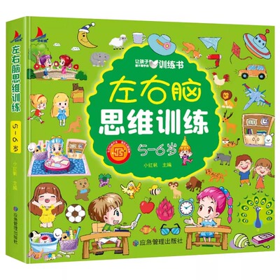 4册儿童左右脑全脑开发思维训练书2-3-4-5到6岁幼儿智力开发专注力训练幼儿园小中大班益智书籍宝宝启蒙早教书逻辑游戏认知点读
