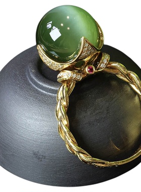 原创设计翡翠金镶玉手甸送妈妈