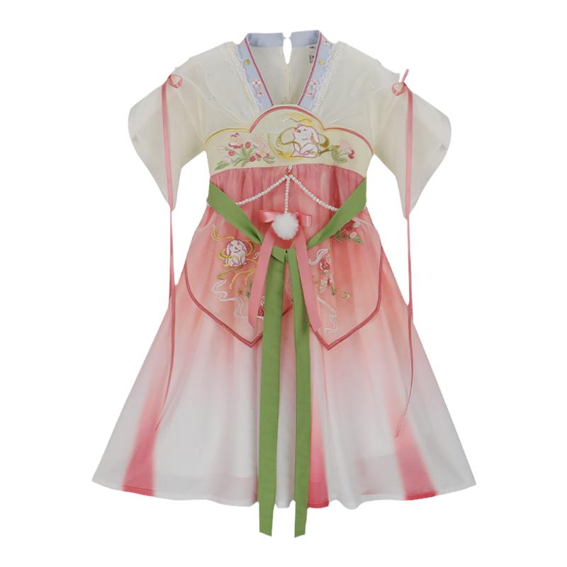 女童汉服夏季薄款超仙古风连衣裙