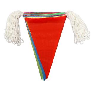五彩旗三角旗串旗定做户外工地警戒开业节庆典结婚加粗绳彩旗红旗 彩旗装饰 户外 五彩 小旗定制批发彩条吊旗