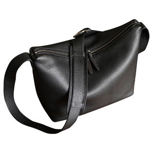 2025新款原创真皮男包大容量松弛感单肩斜挎包软牛皮通勤hobo包女