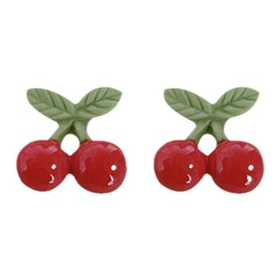 陶瓷甜美樱桃耳钉可爱