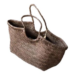 Dragon Diffusion8829法式篮子牛皮编织包文艺百搭手提包女大容量