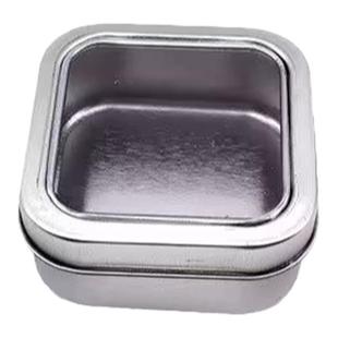 正方形马口铁盒U盘金属包装盒天地盖开窗收纳盒药盒首饰盒小铁罐