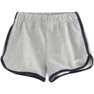 brandy melville夏季美式字母刺绣短裤薄款 bm休闲裤运动高腰热裤