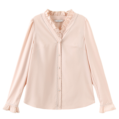 tanni气质荷叶边法式宫廷风衬衫