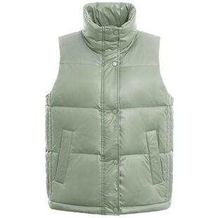 鸭鸭轻薄羽绒服马甲女短2025冬季爆款立领韩版保暖马夹鸭绒外套C