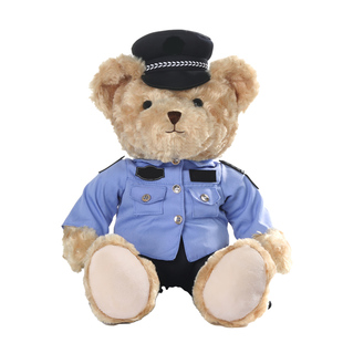 蜀黍家警察小熊交警熊毛绒玩具公仔铁骑玩偶熊反光条骑行小熊玩偶