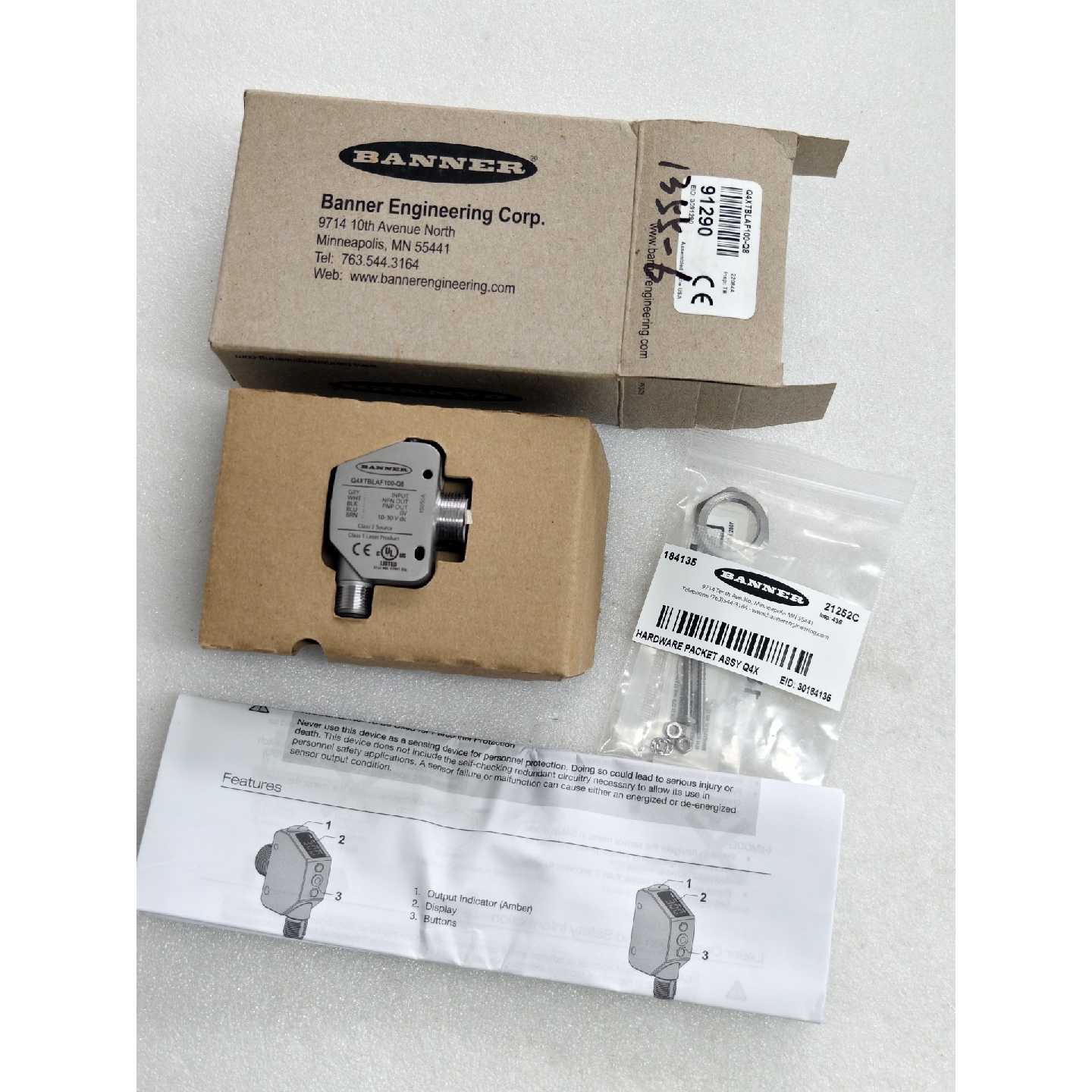 议价可维修邦纳激光传感器Q4XTBLAF100Q8