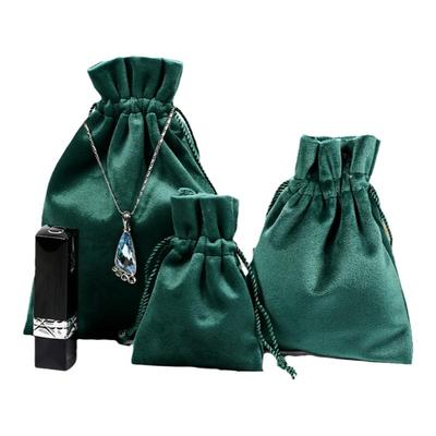 墨绿丝绒项链手镯定制logo小布袋