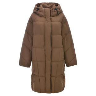 奥莱专柜品牌撤柜正品 HL冬装新款 宽松遮肉长款保暖连帽鹅绒服女