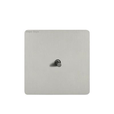 香港马来西亚欧洲USB C插座复古拨杆古董双开关插座面板银色金属