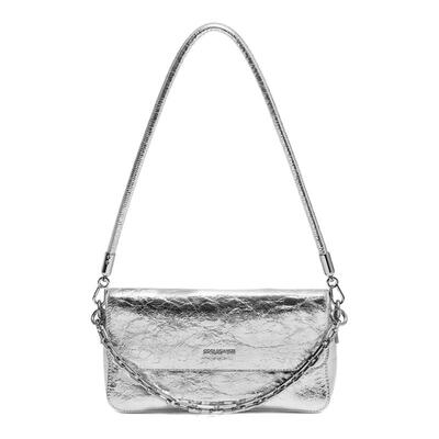 百丽真皮小方包女士斜挎腋下包