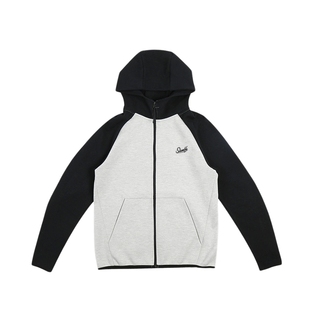 SLAMBLE秋冬新款拼色空气层连帽卫衣男拉链运动跑步休闲百搭帽衫