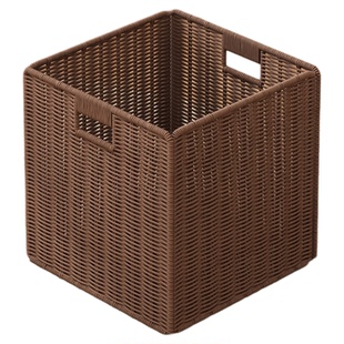 藤编收纳筐格子柜编织置物篮可折叠零食储物盒家用杂物玩具整理盒