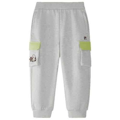 FILA KIDS斐乐童装男小童长裤2026春新款儿童加绒宽松休闲针织裤
