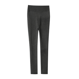 360g 细坑条加绒打底裤 女士中高腰保暖长裤 小黑裤子 秋冬款女装