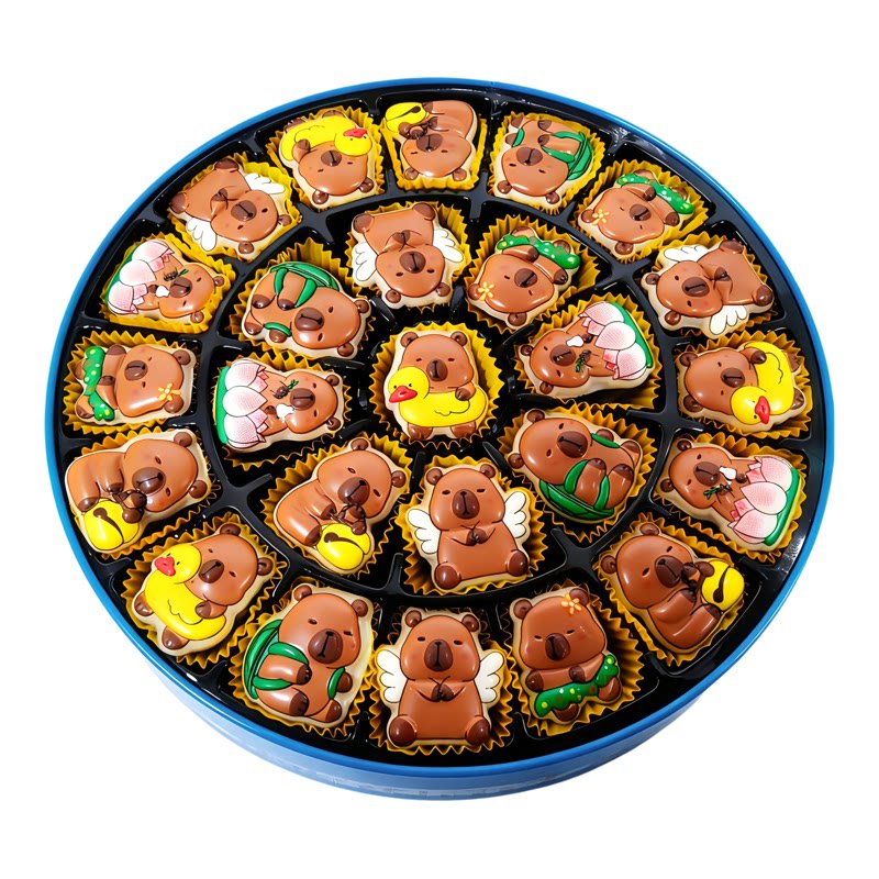 卡皮巴拉巧克力礼盒装纯可可脂儿童生日礼物送孩子零食休闲食品