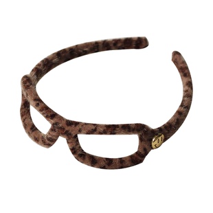 川野豹纹眼镜发箍高颅顶头箍女2025新款高端发饰压发外出百搭发卡