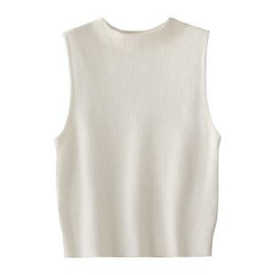 大码中领无袖背心女半高领针织吊带内搭外穿打底冰丝上衣胖mm夏季
