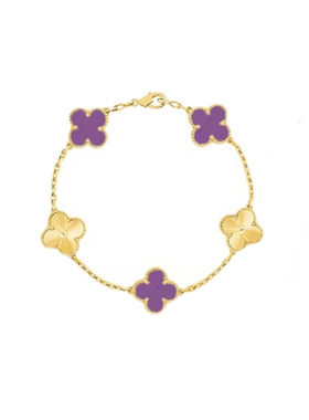 右半边26款正品轻奢纯银紫罗兰四叶草五花手链女高级饰品情人礼物