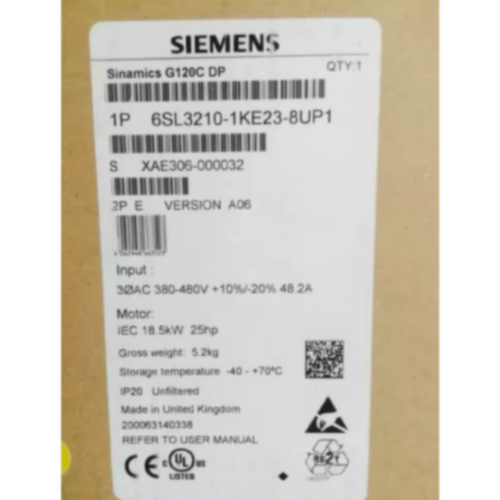议价6SL3210-1KE23-8UP1西门子G120变频器18.5kW功率6SL32101KE23