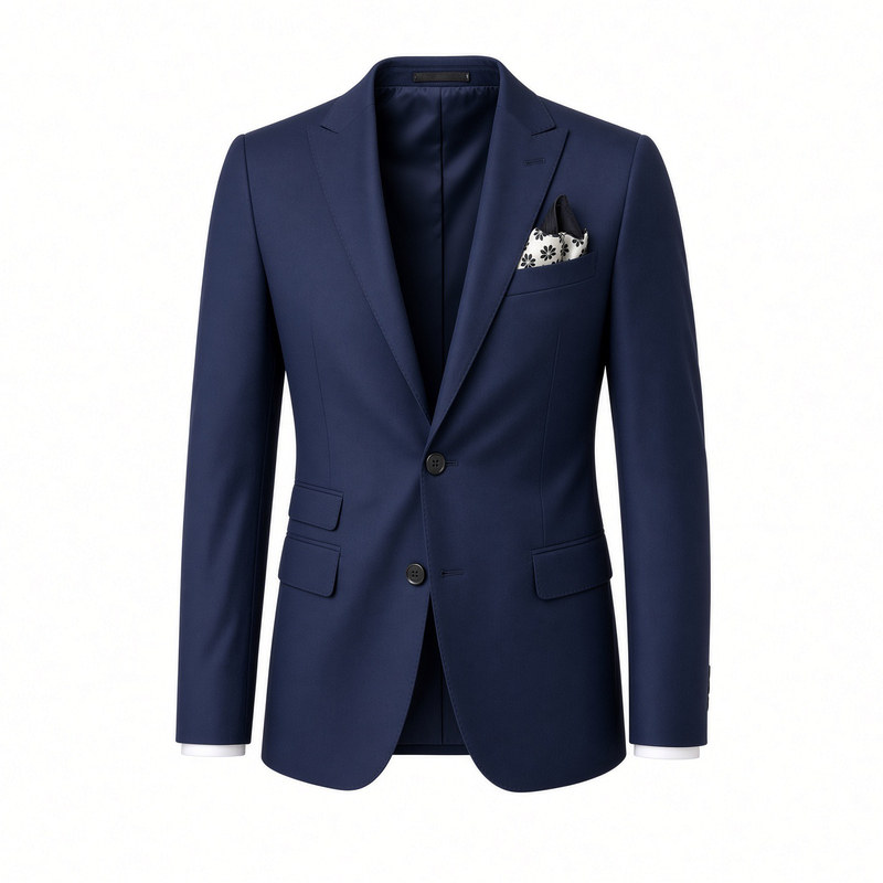 KIESSU Navy Suit定制藏青商务修身男正装西服套装白领通勤西装