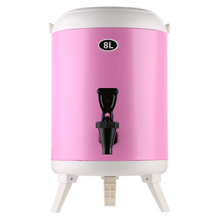 不锈钢双层奶茶保温桶果汁豆浆桶商用茶桶奶茶店6L8L免费定制logo