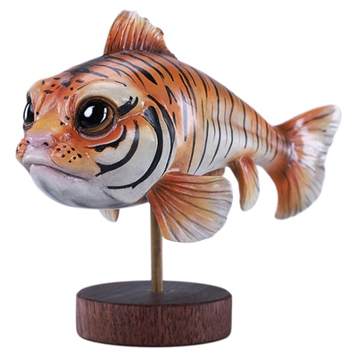 虎咕鱼手办摆件树脂玩偶公仔礼品