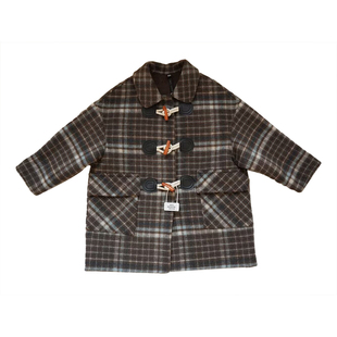 奢及高货 精品定制 男童女童双面羊绒牛角扣大衣秋冬毛呢外套潮